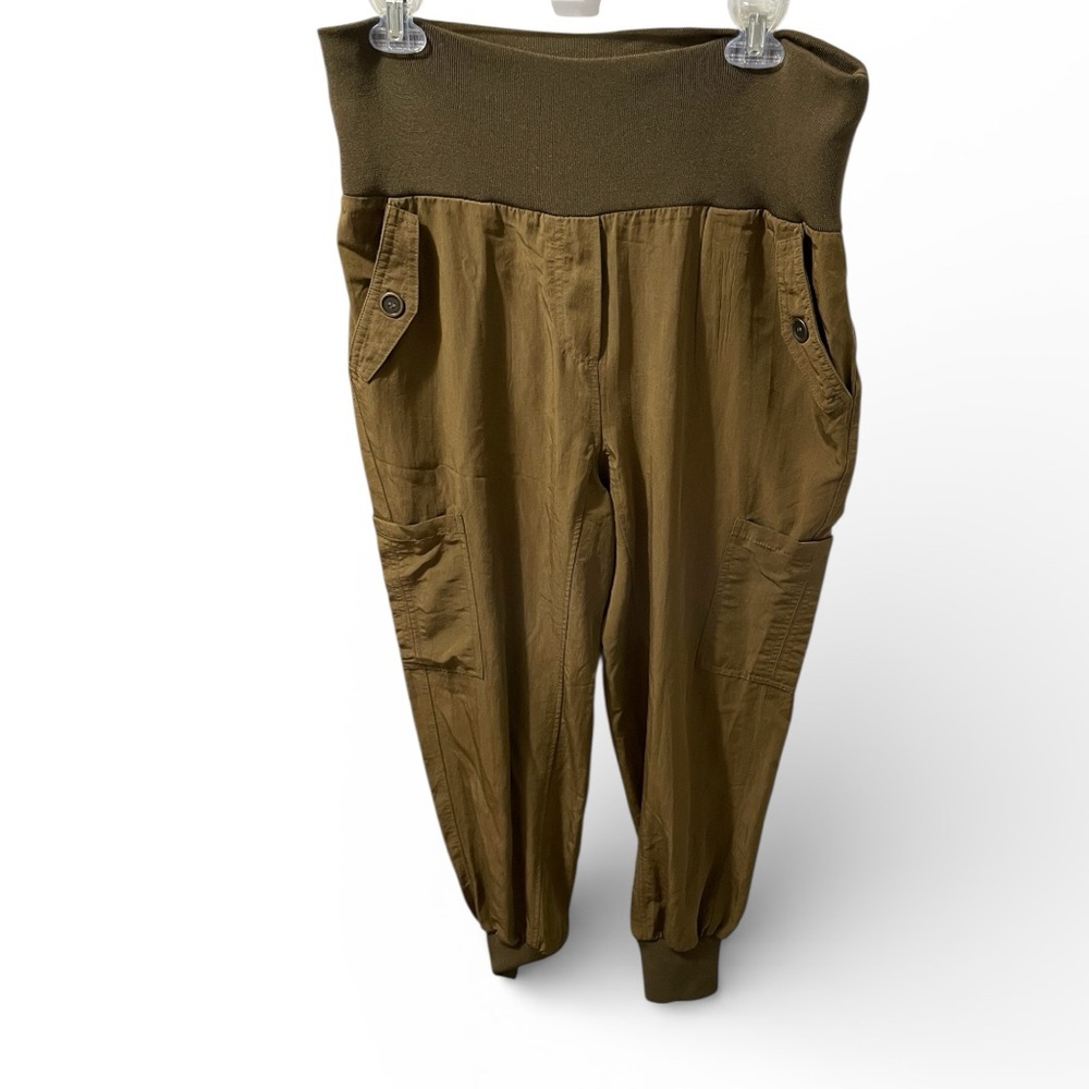 Anthropologie Maeve Cicerone cargo jogger pants  brown/olive Lyocell blend XS